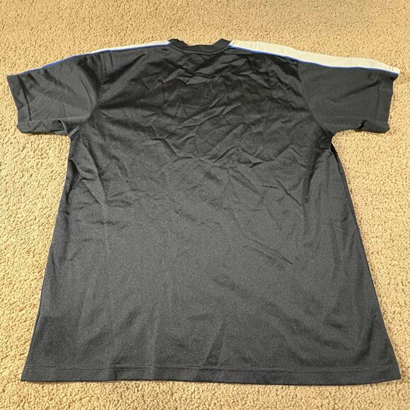 VTG Nike Air Soccer Short Sleeve Jersey Shirt Warm Up Size XL Black Striped Logo - Picture 2 of 4